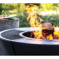 Hergom Meteor Cast Iron Fire Pit with Low Base (inc cooking grills and glove)