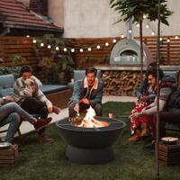 Hergom Meteor Cast Iron Fire Pit with Low Base (inc cooking grills and glove)